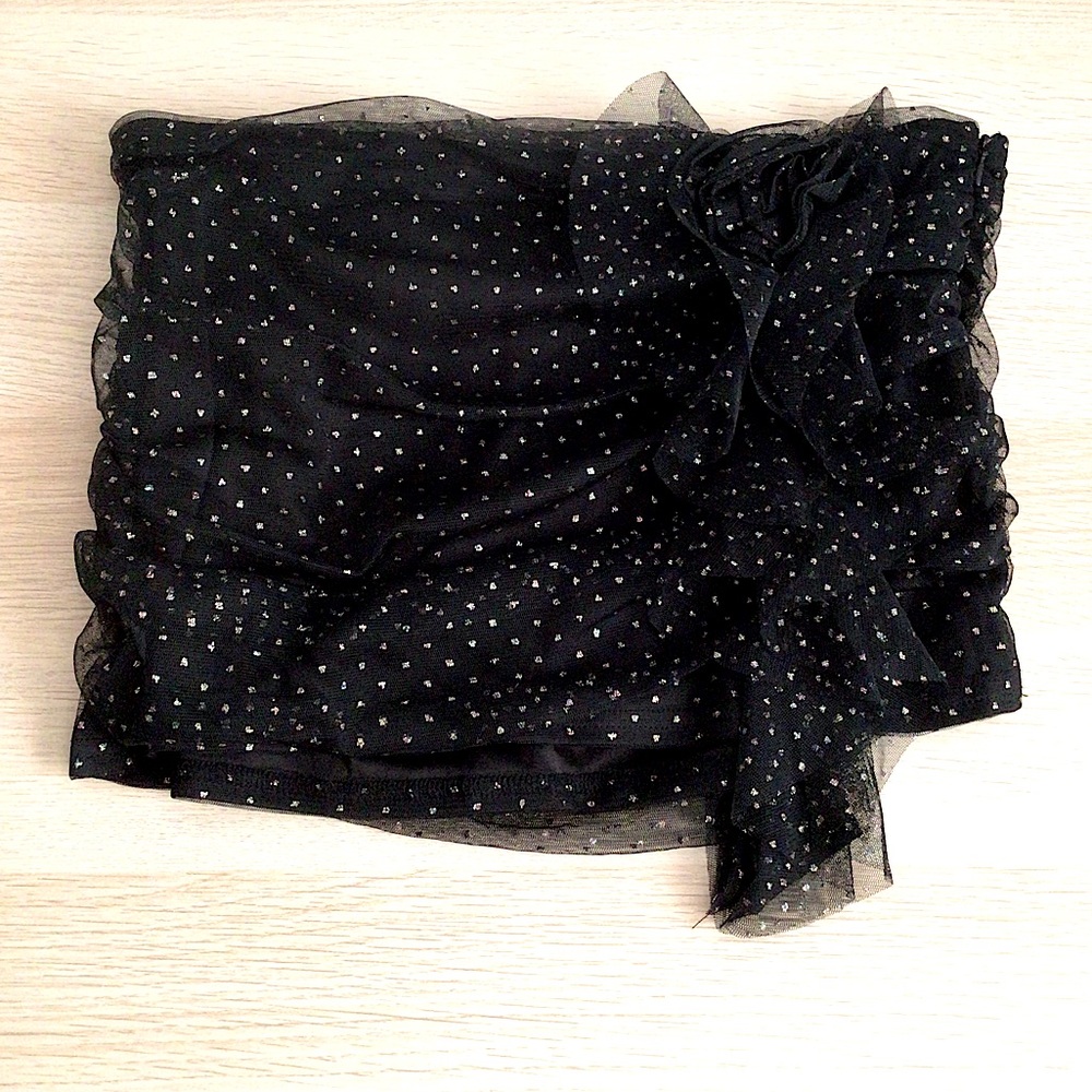 Kimchi Blue Sparkly Dotted Tulle Micro Skort